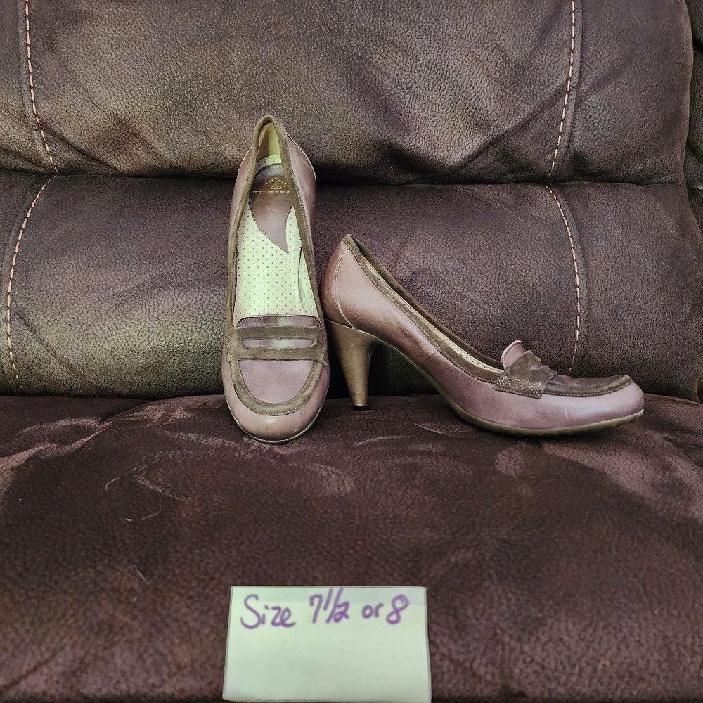 Brown Heeled Loafers